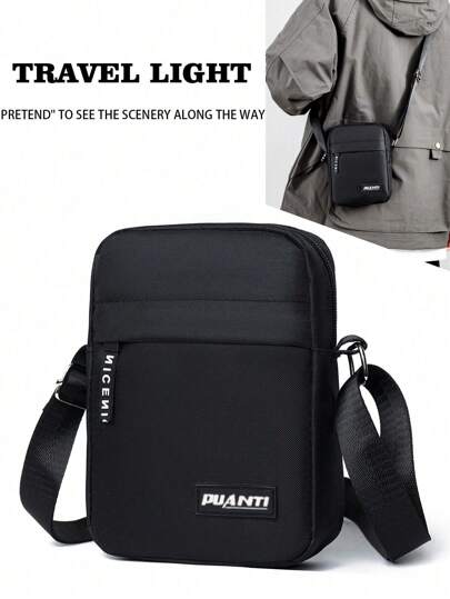 1pc Nylon Shoulder Bag Men Solid Color Messenger Bag, Casual Fashion Retro Bag, Commuter Business Briefcase Handheld Bag Summer College Bag Dad Freshman For Books Bum Bag Belt Bag Rider Bag Fanny Pack Bag Men Gifts Black Bag Hiking Gifts Travel Thanksgiving Large Capacity Multi-Functional Outdoor Portable Fashionable Casual Dad Gifts Boyfriend Gifts Vacation Christmas Holiday Gifts For Men Chest Bag For Men Side Bags For Men Satchel Bag Leather Bag Hobo Bag Tote Bag Travel Essentials Holiday Essentials Camping Sling Bag For Men Back To School Summer Bag Springbreak Bag Pack Cross Body Bag School Supplies