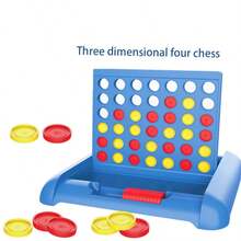 互動式4連棋桌上遊戲玩具，3D四子棋棋盤遊戲有助緩解壓力 - 彩色 - 查看 7