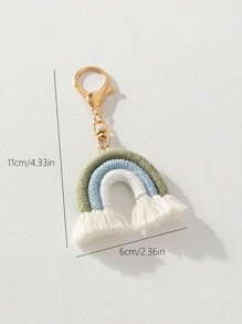 包袋配件 可爱手工彩虹编织包袋饰物 1 件 钩针编织学校用品 教师礼物 返校教师配件 钩针编织配件 - 軍綠色 - 查看 3
