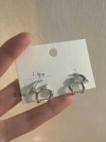 1 Set Of Asymmetrical Decorative Earrings, French Vintage Style All-Match Stud Earrings Halloween