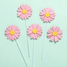 Cake Topper de diseño Margarita de 5 piezas, Decoraciones para fiestas de cumpleaños, Decoraciones para la mesa del postre, Tarjetas para pasteles - Multicolor - Ver 9