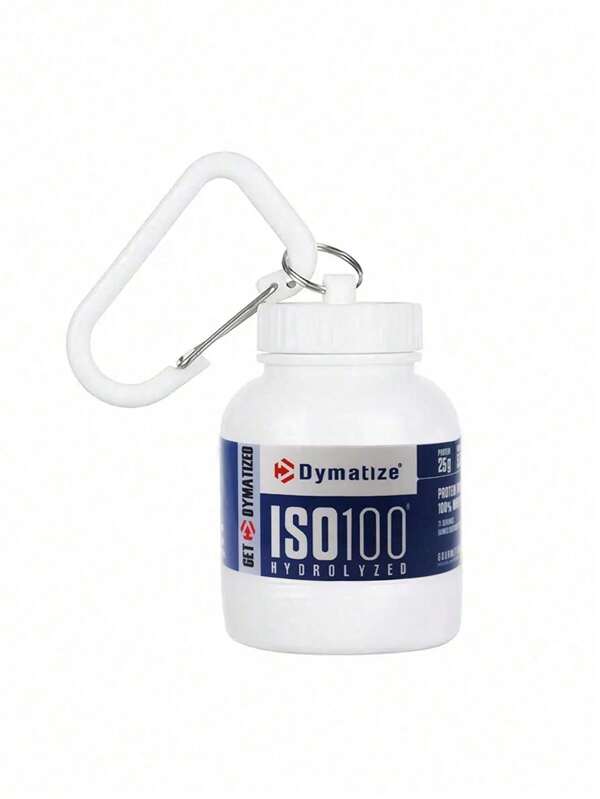 1pc 100ml/3.38oz Botella de píldoras de proteína en polvo, botella de agua portátil para fitness, escalada al aire libre, Mini portátil para bebidas en polvo con hebilla para llavero, llavero portátil