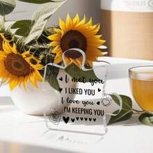 Quà tặng tuyệt vời nhất cho cô ấy - Quà tặng I Meet You, 1 tấm ghép hình khối Acrylic trong suốt, Quà tặng lãng mạn cho cô ấy, Quà tặng lãng mạn cho anh ấy, Quà tặng lãng mạn cho vợ, Quà tặng lãng mạn cho chồng, Quà tặng tình yêu cho vợ, Quà tặng ngày lễ tình nhân cho chồng, Quà tặng kỷ niệm ngày cưới lãng mạn cho cô ấy, Quà tặng sinh nhật cho anh ấy, Trích dẫn yêu thương được khắc, I Met You I Liked You I Love You I'm Keeping You Heart, Quà tặng cảm ơn cho bạn bè, I Love You Gift for Her Him, I Met You Gift for Him Her, I Like You Gift, Quà tặng Giáng sinh, Quà tặng tri ân Lễ Tạ ơn, Trang trí nhà cửa, Quà tặng vui nhộn, Ý tưởng quà tặng ấm lòng nhất, Quà tặng tiệc thiết kế thú vị, Quà tặng lưu niệm Acrylic độc lập, Biển trang trí bàn làm việc Acrylic trong suốt - Trong sáng - Xem 4
