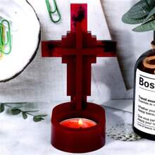 2pcs/Set Cross Candlestick Epoxy Mold DIY Candle Candlestick Silicone Casting Mold DIY Resin Cross Candlestick Silicone Mold For DIY Handmade Home Party Decoration