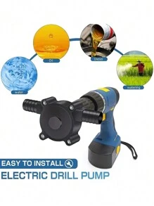Bomba portátil para taladro - Bomba centrífuga autocebante - Mini bomba de transferencia de agua líquida para acuarios, estanques, jardines