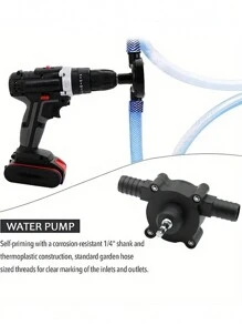 Bomba portátil para taladro - Bomba centrífuga autocebante - Mini bomba de transferencia de agua líquida para acuarios, estanques, jardines