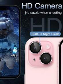 Película protectora de lente de cámara para iPhone 17 17Pro 15promax 16 16pro, compatible con iPhone 14promax 14pro 13promax 12 11, vidrio templado 9H, cubierta de anillo metálico, HD clara, 3 paquetes (rosa)