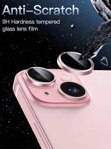 Película protectora de lente de cámara para iPhone 17 17Pro 15promax 16 16pro, compatible con iPhone 14promax 14pro 13promax 12 11, vidrio templado 9H, cubierta de anillo metálico, HD clara, 3 paquetes (rosa)