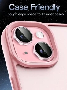 Película protectora de lente de cámara para iPhone 17 17Pro 15promax 16 16pro, compatible con iPhone 14promax 14pro 13promax 12 11, vidrio templado 9H, cubierta de anillo metálico, HD clara, 3 paquetes (rosa)