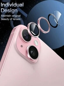Película protectora de lente de cámara para iPhone 17 17Pro 15promax 16 16pro, compatible con iPhone 14promax 14pro 13promax 12 11, vidrio templado 9H, cubierta de anillo metálico, HD clara, 3 paquetes (rosa)
