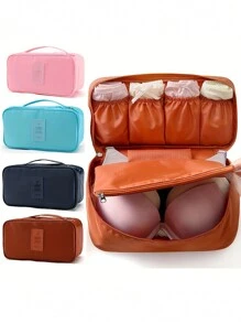 Waterproof Lingerie Storage Bag With Carry Handle - Multifunctional Travel Organizer Bag, Women's Underwear & Accessories Travel Organizer Bag, Cosmetic Bag, Travel Organizer, Large Capacity Cosmetic Storage Box, Can Store Lipstick, Makeup Brushes, Skincare, Phone, Coins, Small Items, Suitable For Home, Gifts, Vacation And Holidays (Halloween, Christmas), Bohemian Style - Multicolor - View 2