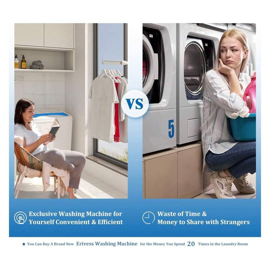 Portable Washing Machine Twin Tub Spin Dryer And Washing Machine Combo Compact For Camping Dorms Apartments College Rooms 8.5 KG Total Capacity 6.5 KG