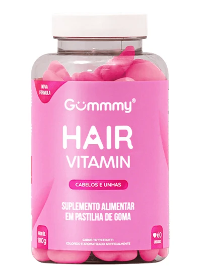 Gummy Hair Vitamin Produto Original Para Pele, Cabelo e Unha Sabor Tutti-Frutti 60 Gomas