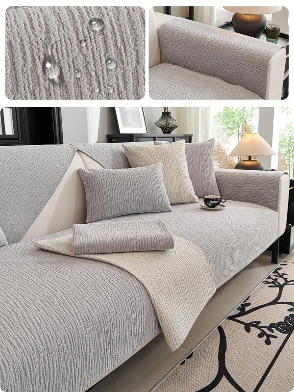1pc Anti-Splash Chenille Sofa Towel For 1-4 Seater Sofa Seat Cover Cushion With Armrest & Backrest Cover Non-Slip Universal For All Seasons