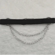 1pc Gothic Dark Metal Chain Garter Belt Heart Decor For Women - Black - View 4