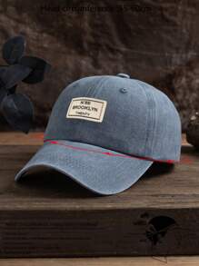 1pc Unisex Adjustable Light Grey Washed Ball Cap With Embroidered Label For Outdoor Fashion - Light Grey - View 4