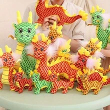 仿真龍娃娃毛絨玩具龍娃娃吉祥物派對小禮品 - 橘色 - 查看 2