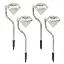 4 piezas Luz solar LED de cristal en forma de arco para jardín, adecuada para hermosos caminos y céspedes al aire libre