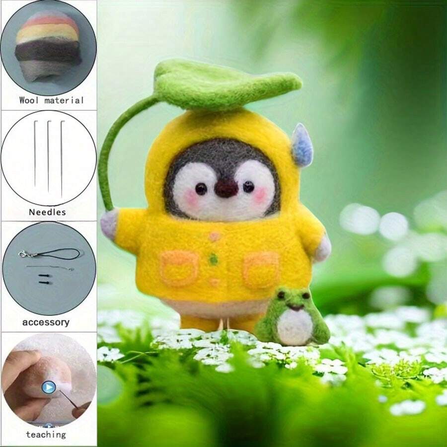 DIY Raincoat Penguin Craft Kit Needle Knitted