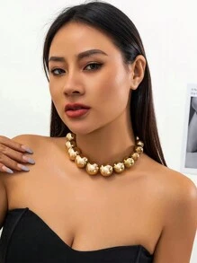 1入組誇張庞克鎖骨鏈，大珠子、幾何造型珠子女士項鍊 - 原子項鍊 - 查看 1