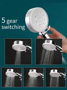 3入組增壓花灑套裝,浴室專用增壓花灑頭,高壓手持花灑頭,適用於家庭或健身房使用 - 銀色 - 查看 3