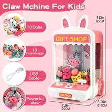 One Large Claw Crane Machine (Randomly Comes With 10 Toys And 10 Capsule Toys), Plush Toy Vending Machine, Mini Capsule Toy Machine, Automatic Vending Machine Toy With Lights And Sounds, Suitable For Kids Birthday Gifts, Holiday Gifts. - Multicolor - View 6