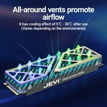 JEYI Dazzcold M.2 SSD Kühlkörper 2280 NVME NGFF Radiator Magnesium Aluminium-Legierung PC effizienter Kühler mit Thermo-Silikon-Pad