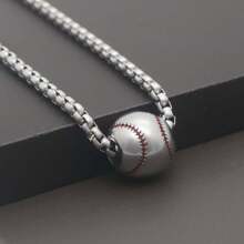 1 Stück-Baseball-Halskette aus 304L-Edelstahl für Männer und Frauen, Baseball-Zubehör für Schmuck
