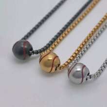 1 Stück-Baseball-Halskette aus 304L-Edelstahl für Männer und Frauen, Baseball-Zubehör für Schmuck