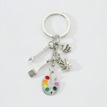 1 件女士新艺术家纪念配件、字母板、调色板、画笔、心形笔筒、毕业、教师节、感恩节礼物、钥匙扣、背包礼物送给朋友汽车配件可爱哥特 Y2k