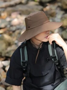 One Men New Brim Outdoor Fishing Hiking Sun Hat With Large Head And Neck Protection For Summer - Multicolor - View 2