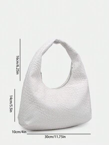 Bolsa feminina retrô minimalista de crochê imitação de concha de couro sintético angorá vermelho estampa de leopardo bolsa de ombro/axila, adequada para passeios, encontros, deslocamentos
