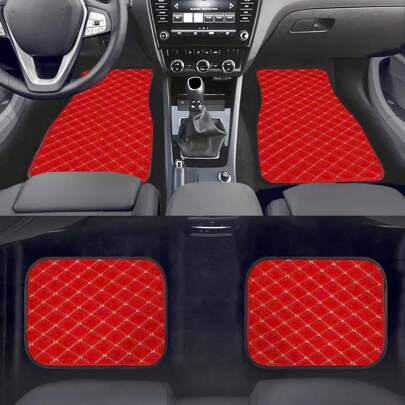 Easypie Selection 2pcs/4pcs Universal Waterproof Car Mats Set For Front And Rear, Car Carpet Accessories Interior Decor