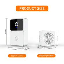 1pc Newest Smart Doorbell Camera,HD Wireless Intelligent Visual Intercom Night Vision Wifi Rechargeable Doorbell,Remote Video Call APP Control - White - View 2
