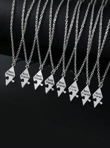 4/5/6/7/8 Pieces/Set, Best Friend Necklace, Creative Pentagram Pendant Alloy Accessories, Friendship Necklace For Men And Women, Best Friend Alloy Pendant, Letter Necklace Bff Jewelry Gift - Multicolor - View 10
