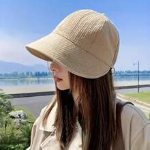 Women's Drawstring Waffle Pattern Baseball Cap, Fashionable Sun Protection Beach Travel Sun Hat, Suitable For Spring & Summer