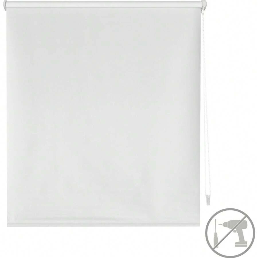 Ecommerc3 Easyfix Smooth Opaque Roller Blind Size 52x180 - Opaque Blind WITHOUT TOOLS Fabric Size 49x175 - Blind WITHOUT DRILL - White - View 1