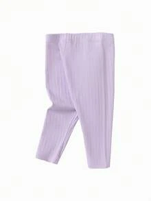 Balabala 嬰兒褲，幼兒基礎褲，女童休閒褲，輕盈七分褲 - 紫色 - 查看 5