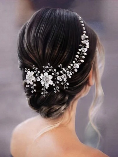 1件欧美风女士水晶水钻发带森林系列正式宴会盘发发饰情人节头巾发带吸汗发带秋冬发带女士度假装扮优雅围巾女士头巾柔软头巾情人节礼物