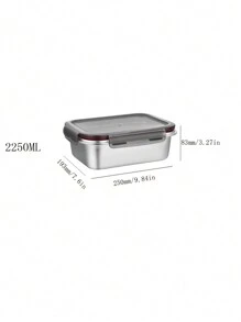 304 Stainless Steel Food Storage Container, Airtight Seal, Portable, Suitable For Refrigerator & Microwave Heating, & - Rectangle - View 6