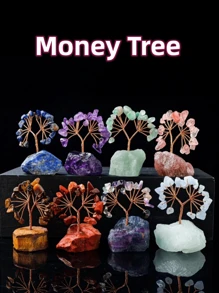 Enhance Your Room's Vibe: Unique Mini Gemstone Crystal Lucky Tree For Prosperity & Wellness, Perfect Feng Shui Decor - Money Tree - View 6