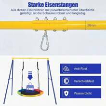 Outdoor Swing Frame, Metal Swing Frame With A Load Capacity Of Up To 200 Kg, Swing Stand For Nest Swing, Swing Frame For Garden Yard Terrace, 194 X 184 X 180 Cm (Yellow) - 黃色 - 查看 4