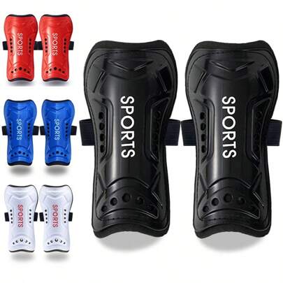 1 Pair Football Shin Guard, Leg Protector With Straps And Crashproof Board, For Soccer Sports