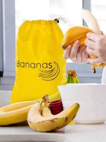 1入曲蕉造型拉繩袋，適用於保存蔬菜、水果和食品以保鮮，可重複使用、設計獨特且耐用，適用於保存和保鮮農產品，婚禮派對禮物袋