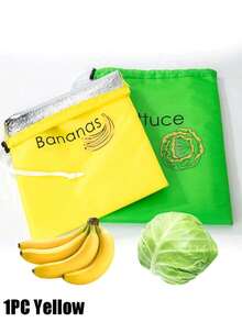 1入曲蕉造型拉繩袋，適用於保存蔬菜、水果和食品以保鮮，可重複使用、設計獨特且耐用，適用於保存和保鮮農產品，婚禮派對禮物袋