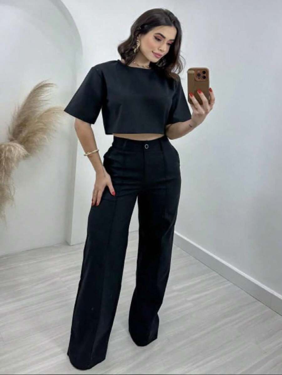 Women Two-Piece Outfits - màu đen - Xem 1