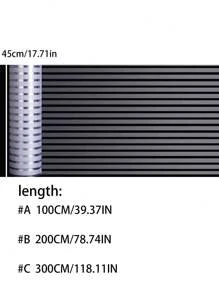1 件 500 厘米/400 厘米/300 厘米/200 厘米/100 厘米长度静电磨砂条纹窗膜，不透明隐私贴纸，透明