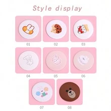 3PCS Mini espejos de maquillaje portátiles y adorables, espejos de mano, adecuados para estudiantes como espejo pequeño (patrón enviado al azar) - Blanco - Ver 7