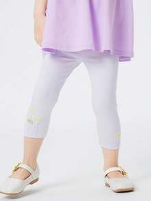 Balabala Children's Base Pants, Girls' Shorts, Summer Toddler's Baby's Seven-Point Pants - Purple - View 1