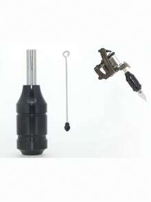 Mango de tatuaje fijo de aluminio de 25 mm Para usar con agujas de tatuaje de una pieza. - Negro - Ver 1